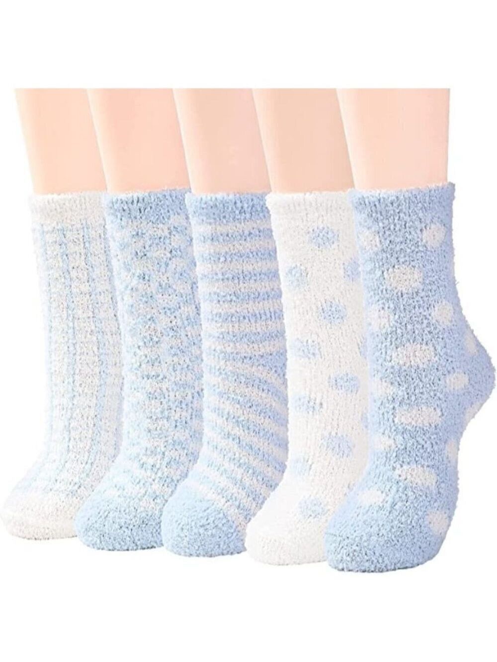 𝅺5 Pairs Luxury Soft Fluffy Fuzzy Socks Warm Winter Fall Thick Cozy Sleep NWT